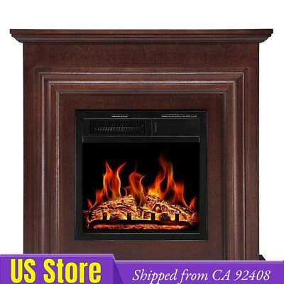 #ad 36#x27;#x27; Walnut Brown Electric Fireplace with Mantel Package Heater from CA 92408 $339.99