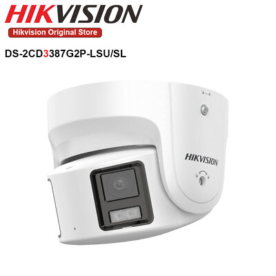 #ad NEW Hikvision 4K 8MP DS 2CD3387G2P LSU SL Panoramic ColorVu 180° Dual IP Camera $254.60