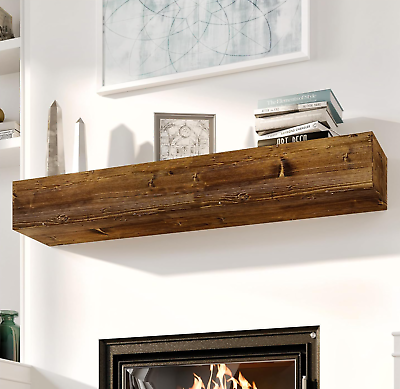 Avana Floating Fireplace Mantel Rustic Traditional for Over Fireplace 48x8x5 $147.00