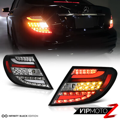 #ad BLACK DIAMOND Ultra Bright LED Tail Light Lamp For 08 11 M Benz W204 C Class AMG $281.26