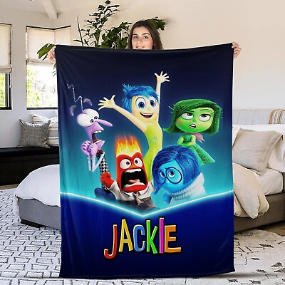 #ad Personalized Disney Inside Out Plush Fleece Blanket Inside Out Blanket $76.48