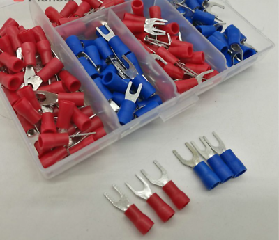 #ad 190Pcs Crimp Terminal Fork Connector Copper Colorful Insulated Cord Pin Tools $12.95