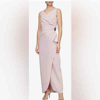 #ad 0879 New Alex Evenings Slimming Ruched CascadeRuffle Embellished Gown 14 $89.00