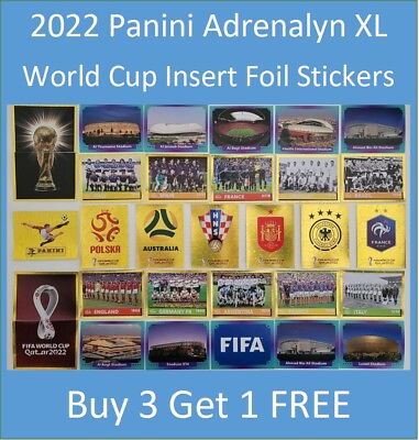#ad 2022 FIFA World Cup Panini Stickers Foil and Insert Stickers inc Stadium Logo AU $8.99