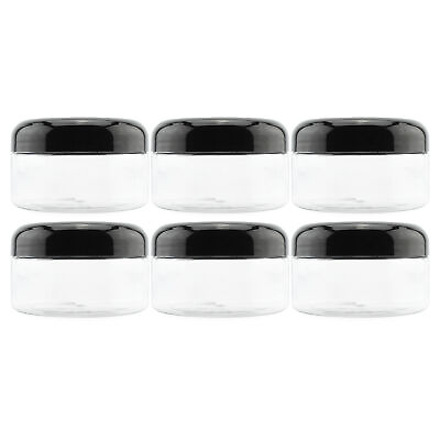 #ad Clear Plastic Jars with Black Plastic Lids 6pk 8oz Size BPA Free PET Storage $12.99