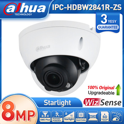Dahua 4K 8MP 5X Zoom Mic WizSense Starlight POE H265 IP Camera IPC HDBW2841R ZS $157.94