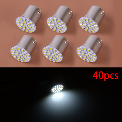 40x 1156 BA15S 22SMD LED Tail Turn Signal Backup Light Bulbs For RV Trailer $14.61