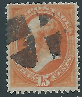 #ad U.S. 1870 Scott #152 15c Webster bright orange Used Fine Very Fine $75.00