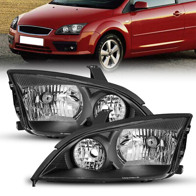 #ad fOR 2005 2007 Ford Focus Headlights Headlamps Replacement 05 06 07 LeftRight $94.04