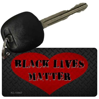 #ad Black Lives Matter Heart Novelty Metal Aluminum Key Chain License Plate Tag Art $16.90