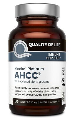 #ad Kinoko Platinum AHCC 750 mg Immune Supplement Quality of Life 60 Count $74.96