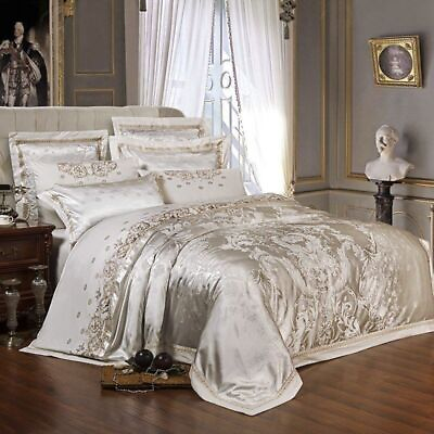 #ad Jacquard Duvet Cover Bedding Set Queen King Bed Set Bed Sheet Fitted Sheet Set $227.47