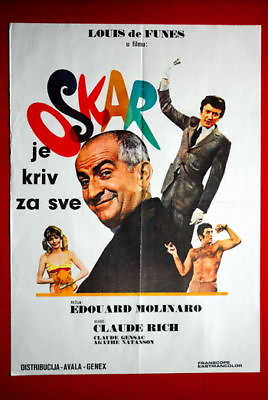 #ad OSCAR FRENCH DE FUNES 1967 VERY RARE EXYU MOVIE POSTER $23.44