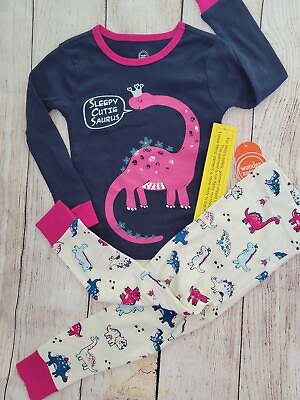 #ad NWT Wonder Nation Sleepy Cutie Saurus PINK DINO Pajama Pantsamp;Shirt 2T 4T Girls $7.00