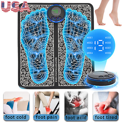 #ad Portable Electric Foot Massager Pad Muscle Stimulator Blood Circulation Mat US $7.68
