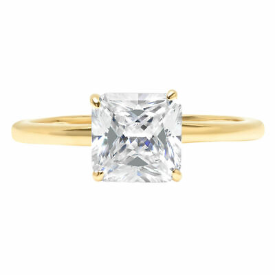 #ad 1.5 ct Asscher Cut Lab Created Diamond Stone Solid 18K Yellow Gold Ring $6131.21