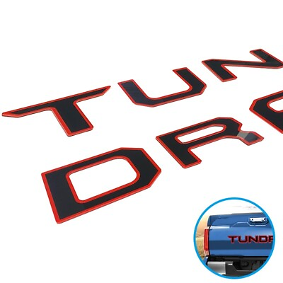 #ad 3D Tailgate Insert Letter For Tundra 2022 24 Accessories Black Red Emblem Badge $21.99
