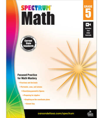 #ad Spectrum Math Workbook Grade 5 Paperback By Spectrum GOOD $4.20