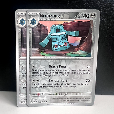 #ad 2x Reverse Holo Bronzong 145 197 Uncommon Obsidian Flames $2.47
