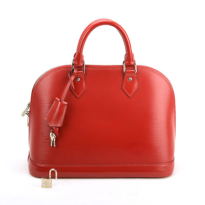 #ad Louis Vuitton Alma PM Epi Red Leather Rolled Top Handle Handbag Bag w Key amp; Lock $699.99