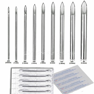 #ad 5pcs. Pre Sterilized Disposable 316L Surgical Steel Body Piercing Needles $4.17