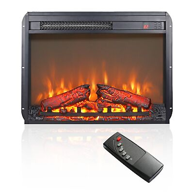 #ad 23quot; Electric Fireplace Insert Ultra Thin Log Set Realistic Flame Remote $139.11