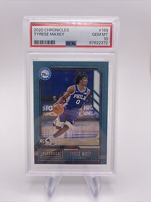 #ad 2020 Chronicles Playbook #168 Tyrese Maxey Rookie Card PSA 10 Gem 💎 $37.99