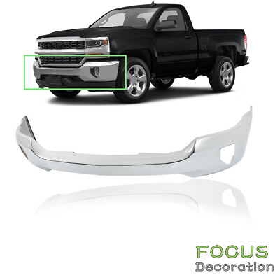 #ad For 2016 2018 Chevy Silverado 1500 with Fog Light Holes Front Bumper Face Bar $213.10