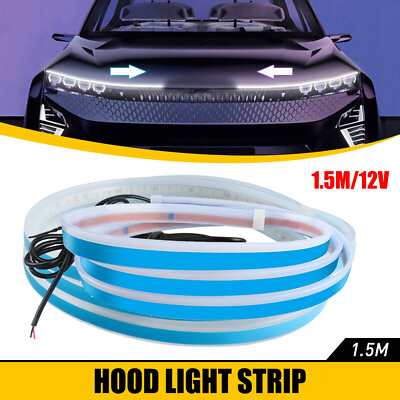 #ad Car Flexible LED Hood Lights Waterproof Daytime Running Light Strip Universal $13.29