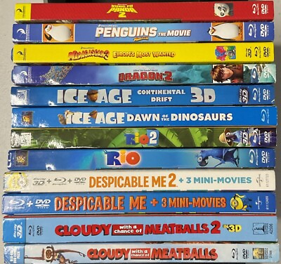 #ad Animated Blu Ray 12 Movie Lot All With Slipcovers No Digital Rio Ice Age $59.99