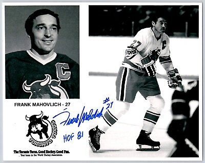 #ad Frank Mahovlich Authentic Autographed Signed Toronto Toros WHA HOF 8x10 Photo C $84.00