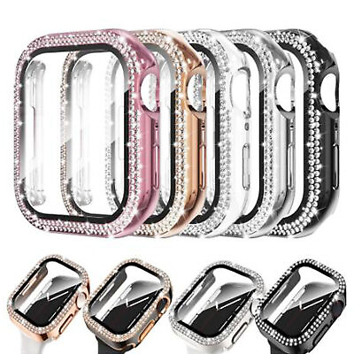 For Apple Watch Series 9 8 7 6 5 4 3 SE Diamond Bling Case iwatch 41 45mm Cover $3.99