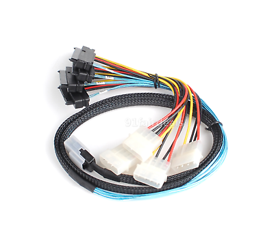 #ad Mini SAS Power 36Pin SFF 8087 to 4 SFF 8482 29 pin with 4 SAS Cable 1M With IDE $9.67