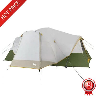 #ad 10 Person Hybrid Dome Tent 3 Room Water Resistant Outdoor Camping Adventures New $97.28