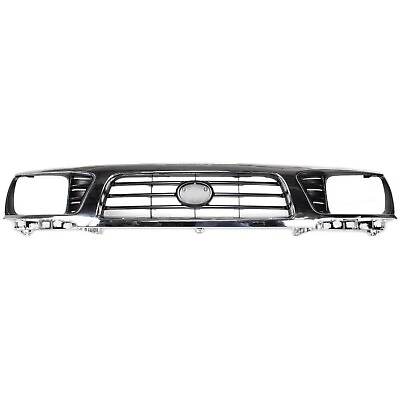 #ad Front Grille with Painted Black Insert 4WD Chrome Shell For 95 97 Toyota Tacoma $126.22
