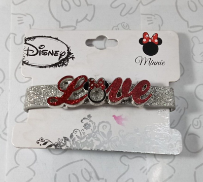 #ad Minnie Mouse Icon Love Bracelet Glitter Strap Snap Button Bracelet Disney New $13.99