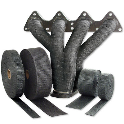 #ad Exhaust Pipe Header Wrap Black Fiberglass Motorycle Tape Various Size Ties $28.14