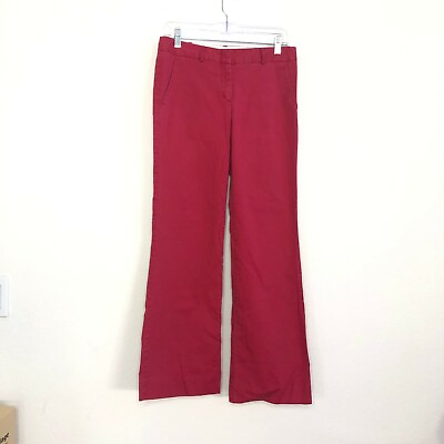 #ad BCBGMAXAZRIA Women#x27;s Red Wide Leg Pants Trousers size 4 EK $12.60