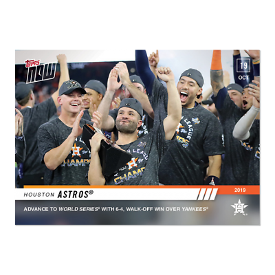 #ad 2019 Topps Now #1037 Houston Astros Walk off win ALCS advance to World Series $6.75