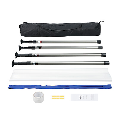 #ad VEVOR Dust Barrier Poles 10 Ft Dust Barrier System with Four Telescoping Poles $66.99
