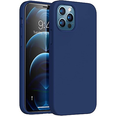 #ad TORRAS Love Series Case iPhone 12 Pro Max Shockproof Liquid Silicone BLUE $11.17