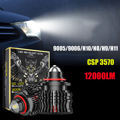 #ad 2X Car Laser Projector Light Bulb with Lens Headlight 12000LM Fog Light CSP 3570 $31.63