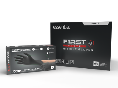 #ad First Glove Black Nitrile Light Industrial Disposable Gloves 3 Mil Latex Free $59.99