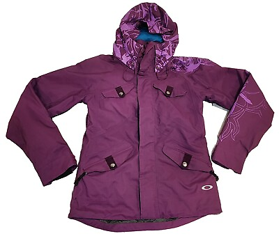 #ad Oakley Snowboard Ski Jacket Women’s XS Purple Ski Winter Loose Fit $45.00