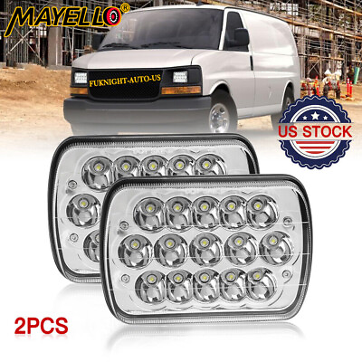 #ad Pair 7X6quot; 5x7quot; LED Headlights Square For Chevy Express Cargo Van 1500 2500 3500 $29.99