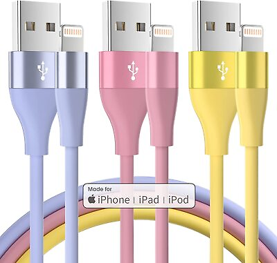 #ad 3pack Heavy Duty Fast Charger USB Cable For iPhone 13 12 11 X XR 8 Charging Cord $9.99