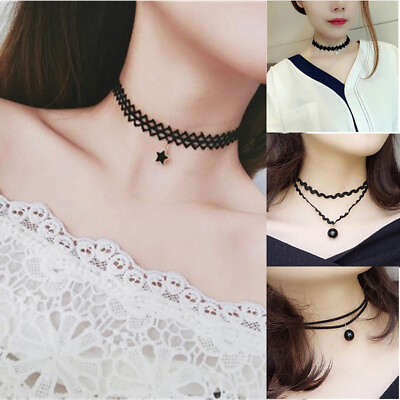 #ad Diamond Double Ornament Harajuku Pearl Necklace Clavicle Suede Korean Layer $5.17
