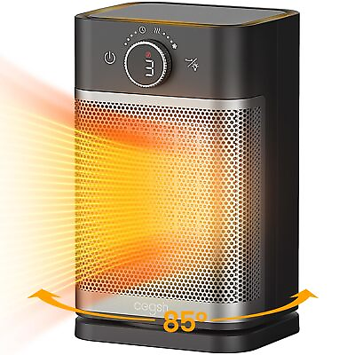 #ad Space Heater 85°Oscillating Portable Electric Heaters for Indoor Use 1400W ... $35.12