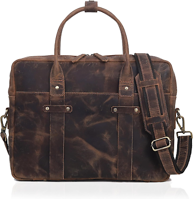 VC 16 Inch Leather Briefcase Laptop Messenger Bags for Men and Women Best Office $172.82
