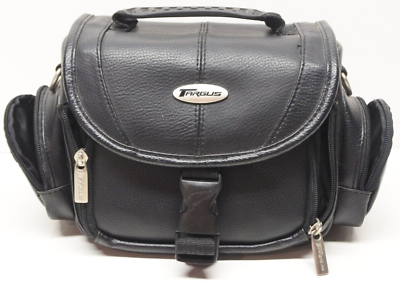 #ad Targus Black Leather Travel Camera Shoulder Crossbody Bag Missing Strap $8.00